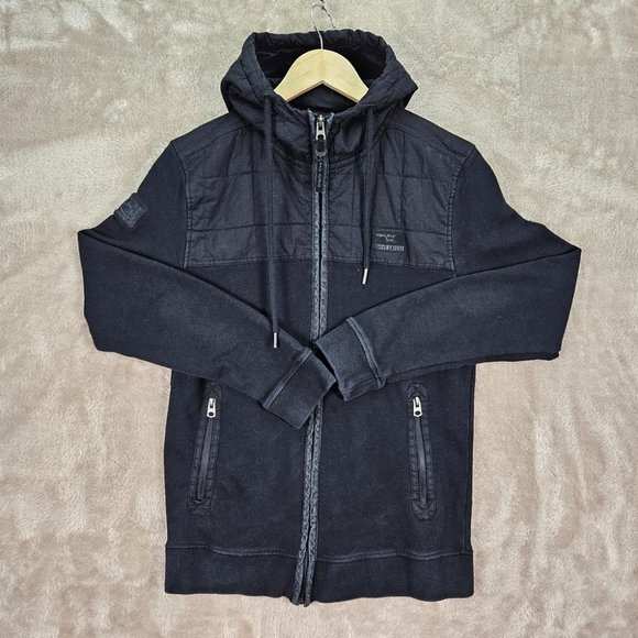 Triple Five Soul NYC 555 Full Zip Hoodie Pockets Men's Size S Long Sleeve Black - Picture 1 of 10